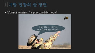 Hey Ops - Here’s
our code...good luck!
• “Code is written...it’s your problem now”
 
