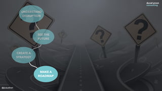 @jcaudron
UNDERSTAND
DISRUPTION
SEE THE
FUTURE
CREATE A
STRATEGY
MAKE A
ROADMAP
 
