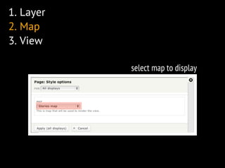 1. Layer
2. Map
3. View

           select map to display
 