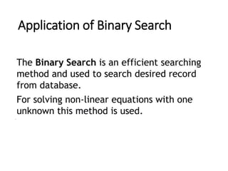 Application of Binary Search
 