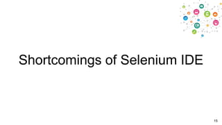Shortcomings of Selenium IDE

15

 