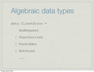 The other side of functional programming: Haskell for Erlang people