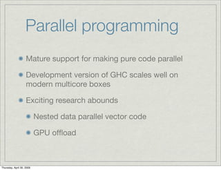 The other side of functional programming: Haskell for Erlang people