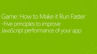Developing High Performance Websites and Modern Apps with JavaScript and HTML5