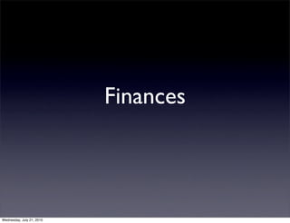 Finances



Wednesday, July 21, 2010
 