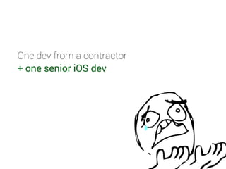 One dev from a contractor 
+ one senior iOS dev 
 