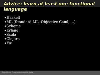Functional Programming with Ruby