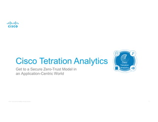 31© 2017 Cisco and/or its affiliates. All rights reserved.
Cisco Tetration Analytics
Get to a Secure Zero-Trust Model in
an Application-Centric World
Cisco
Tetration
Analytics
 