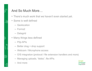 Google's HTML5 Work: what's next?