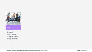Lessons Learned from 2000 Event-driven Microservices @NSilnitsky
Unique
visitors use
Wix platform
every month
~1B
 