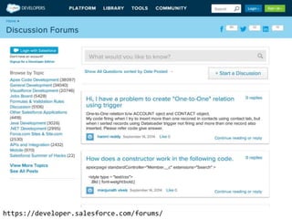 https://developer.salesforce.com/forums/
 