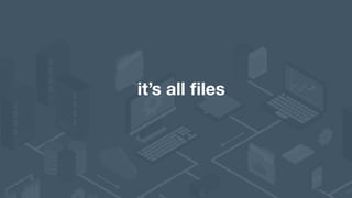 it’s all ﬁles
 
