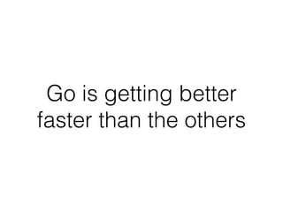 Go is getting better
faster than the others
 