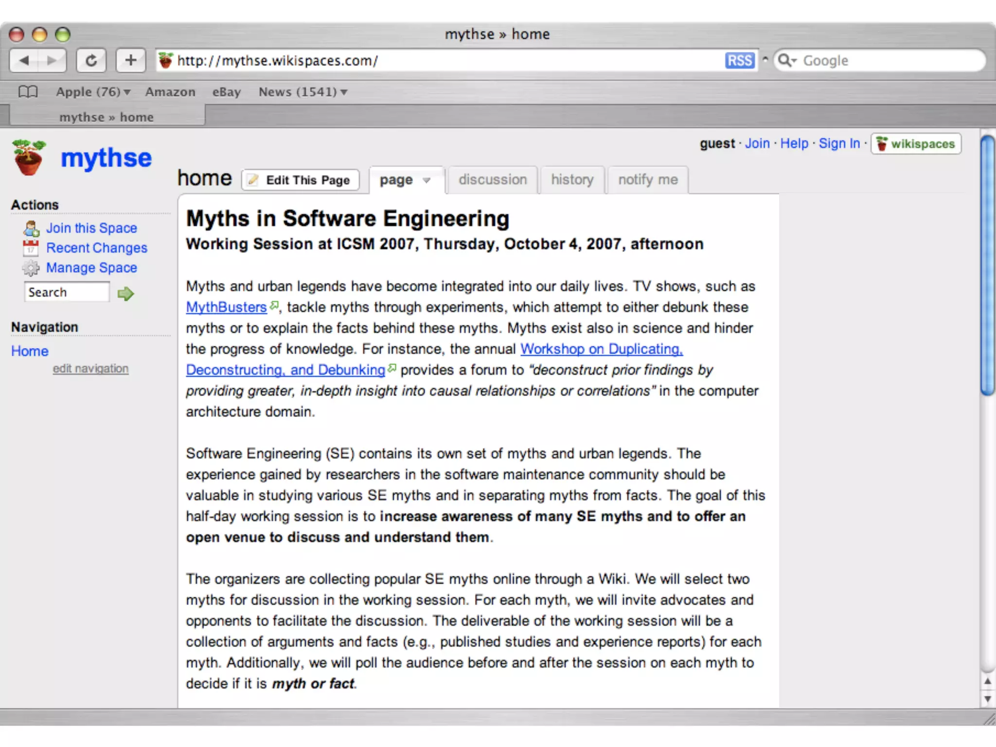 Got Myth? Myths in Software Engineering