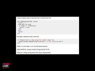 Gotchas and Stack Traces in Ruby