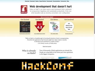 HackConf2016 - Ruby on Rails: Unexpected journey