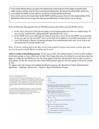 How To Configure Email Enabled Lists In Moss2007 Rtm Using Exchange 2003