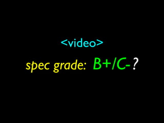<video>
spec grade:   B+/C- ?
 