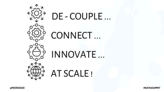 @MICROCKSIO #KAFKASUMMIT
DE - COUPLE ...
INNOVATE ...
CONNECT ...
AT SCALE !
 