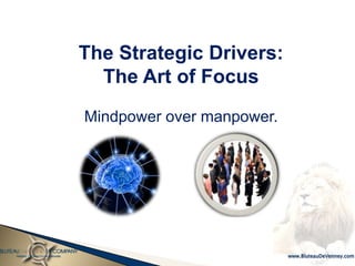 The Strategic Drivers:
  The Art of Focus
Mindpower over manpower.
 