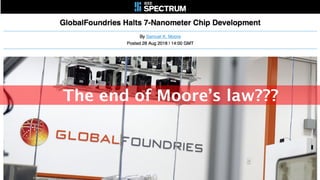 Can we continue scaling?
The end of Moore’s law???
 