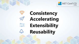 Extensibility
Reusability
Consistency
Accelerating
 