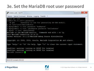 © 2016 Rogue Wave Software, Inc. All Rights Reserved. 44
3e. Set the MariaDB root user password
 