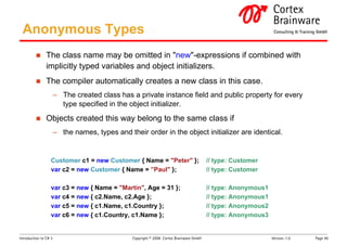 Introduction to C#3