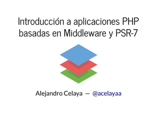 Introducción a aplicaciones PHP
basadas en Middleware y PSR-7
Alejandro Celaya  —  @acelayaa
 