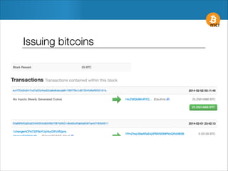 Issuing bitcoins

 
