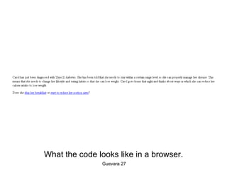 What the code looks like in a browser. Guevara 27 