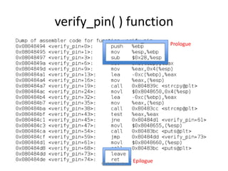 verify_pin( ) function
                                    Prologue




        @johndegruyter   Epilogue
 