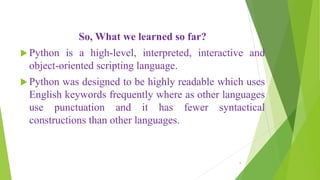 Introduction to python programming