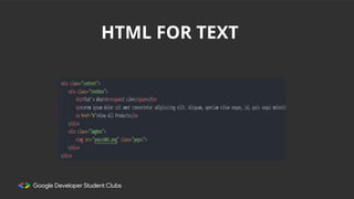 HTML FOR TEXT
 