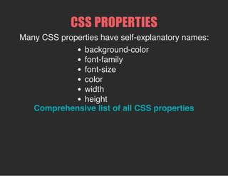 Intro to HTML and CSS - Class 2 Slides