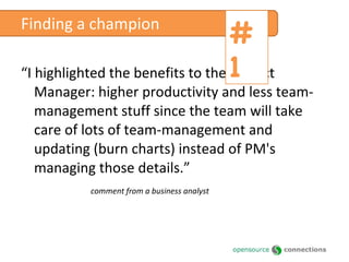 Agile combats common IT failures Top 10 Classic Mistakes Poor estimation and scheduling Ineffective stakeholder management Insufficient risk management Insufficient planning Shortchanged quality assurance Weak personnel and/or team issues Insufficient project sponsorship Poor requirements determination Inattention to politics Lack of user involvement Source: Prof. R. Ryan Nelson, University of Virginia. As published in MIS Quarterly Executive, “IT Project Management: Infamous Failures, Classic Mistakes, and Best Practices”, June 2007 #2 