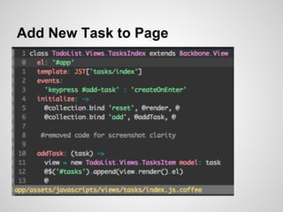 Add New Task to Page
 
