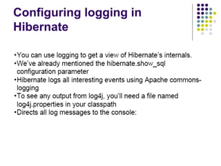 Configuring logging in Hibernate 