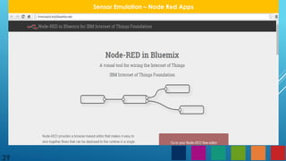 29
Sensor Emulation – Node Red Apps
 