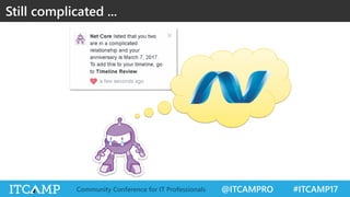@ITCAMPRO #ITCAMP17Community Conference for IT Professionals
Still complicated ...
 