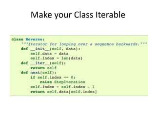 Make your Class Iterable
 