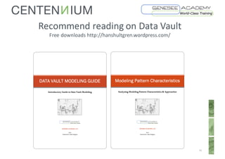 Recommend	reading	on	Data	Vault
Free	downloads	http://hanshultgren.wordpress.com/
16
 