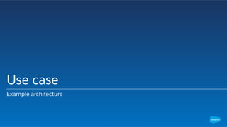 Use case
Example architecture
 