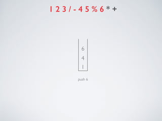 (1	-	(2	/	3))	+	((4	%	5)	*	6)Source code
Java
Compiler
JavaBytecode
JVM
iload_1
iload_2
iload_3
idiv
isub
iload 4
iload 5
irem
iload 6
imul
iadd
istore 7
 