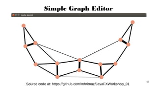 47
Simple Graph Editor
Source code at: https://github.com/mhrimaz/JavaFXWorkshop_01
 