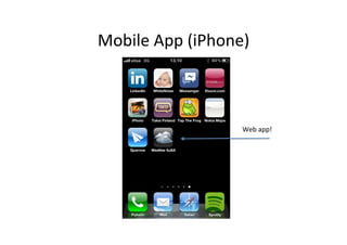 Mobile 
App 
(iPhone) 
Web 
app! 
 