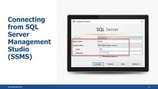 www.datavail.com 12
Connecting
from SQL
Server
Management
Studio
(SSMS)
 