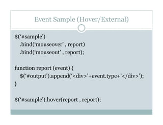 DOSUG Intro to JQuery JavaScript Framework