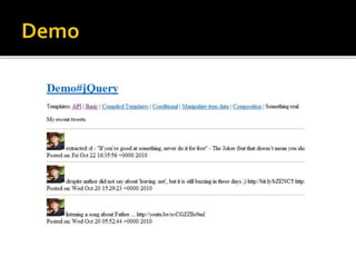 jQuery plugins - templates, data link, globalization