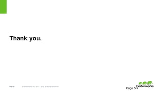 Page53 © Hortonworks Inc. 2011 – 2015. All Rights Reserved
Thank you.
Page 53
 
